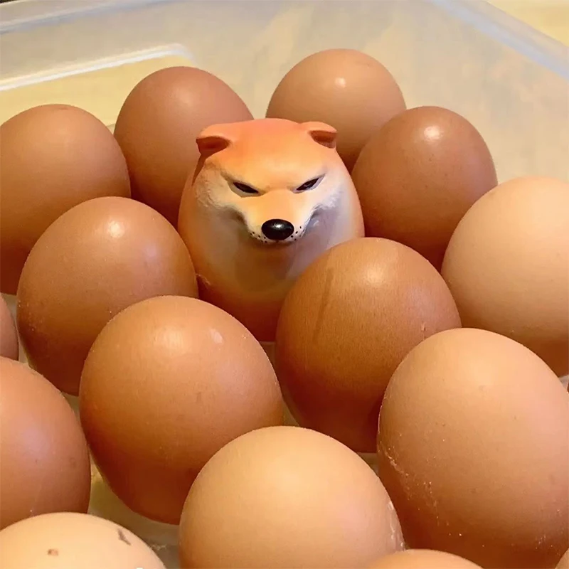 Nový kreatívny Shiba Inu Realistický tvar vajíčok PVC Desko Decor Dog & Egg Union Ozdoby pre domáce kancelárie zábavné darčeky