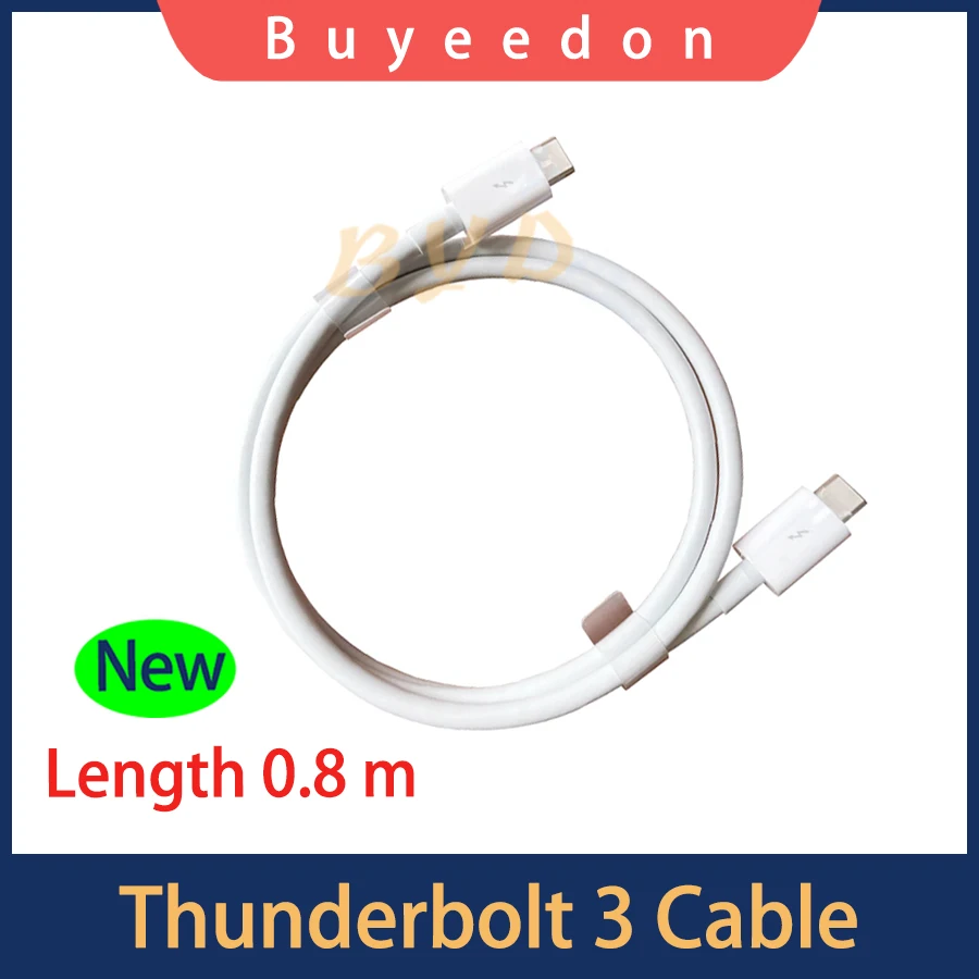 Nový kábel káblového adaptéra Thunderbolt 3 Kábelový kábel 3 samec k mužskému konektoru pre Apple Thunderbolt 3 USB-C kábel 0,8 m metra