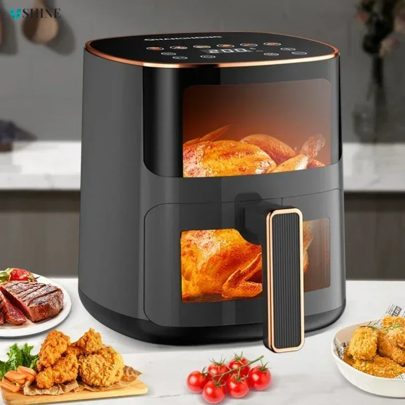 Nový letecký Fryer. Domácnosť Nová. Vizuálna veľká kapacita. Inteligentná rezervácia. Multifunkčná elektrická elektrická rúra s elektrickou fritézou