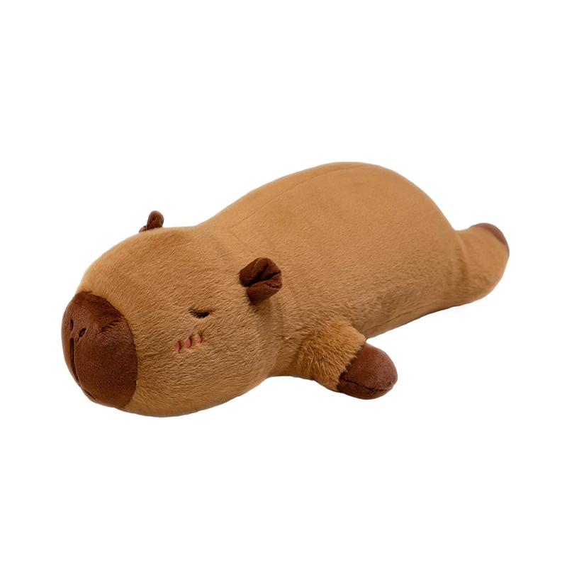 Nový ležiaci Capybara plyšová hračka plnená kapybara plyšná bábika dlhý spánok vankúš pohovka vankúš vianočný darček k narodeninám darček pre chlapcov