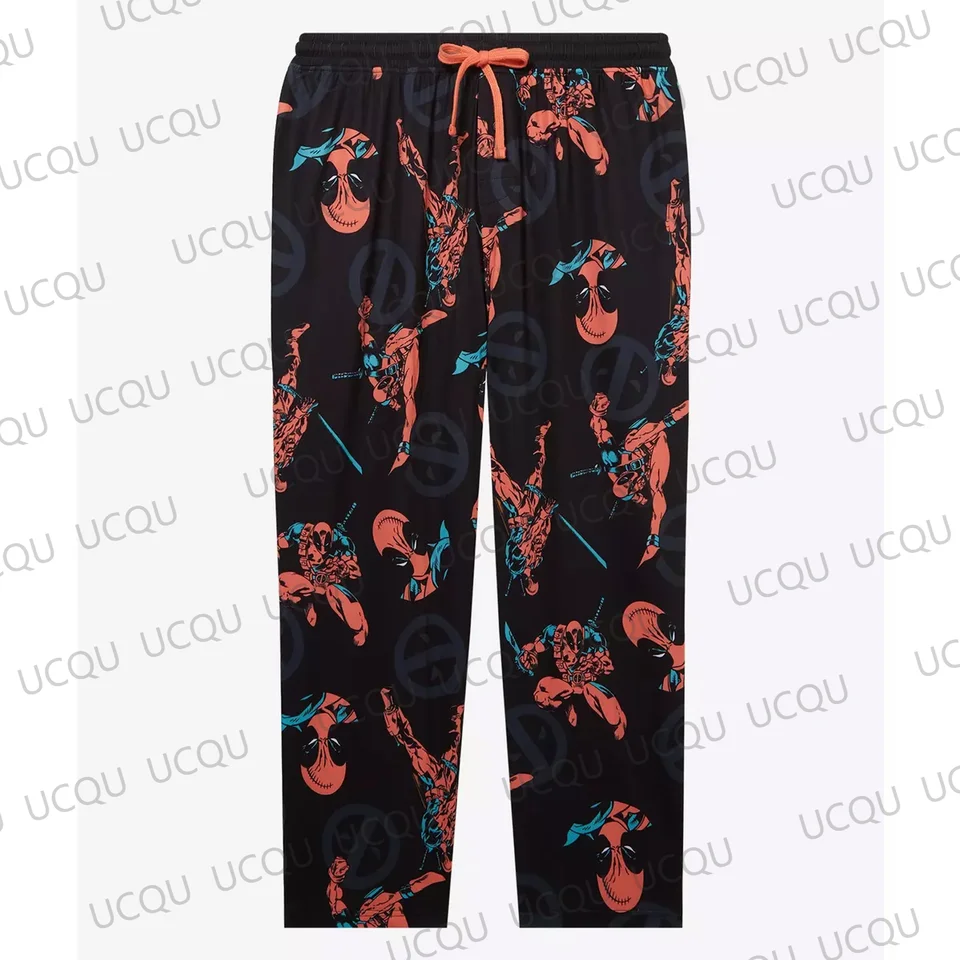 Nový Marvel Deadpool Allover Print Plus Sleep Pants Nadmerné dospelé osoby/detské pyžama nohavice 3D tlačené pyžamové nohavice