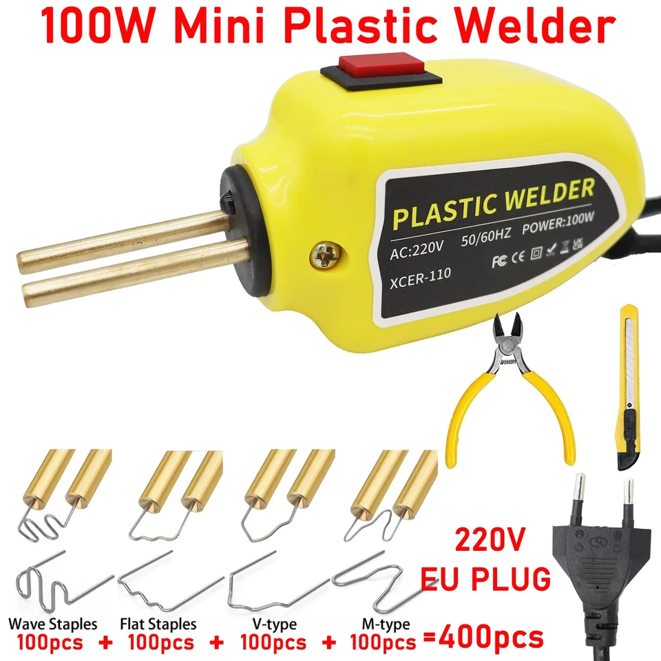 Nový Mini 100W Care Bumper Oprava plastového zváracieho stroja Sada tepelných pištoľ plastový zváračka spájkovac