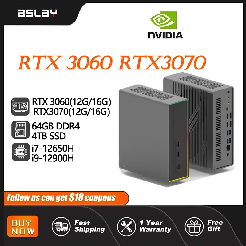 Nový Mini PC I7-12650H I9 12900H NVIDIA RTX 3060 12G RTX 3070 16G Windows 11 64 GB DDR4 4TB SSD 14 CORES 20 vlákien Gaming Mini PC