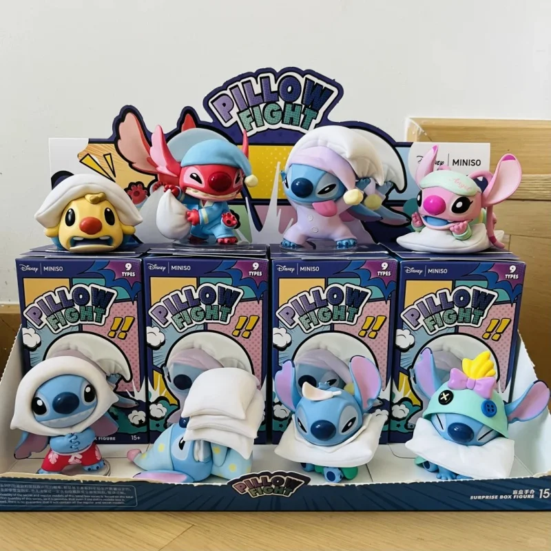 Nový miniso steh vankúš Series Series Blind Box Cute Stitch Fashion Tide Play Models Mystery Box Collectible Tabletop Decor Darček