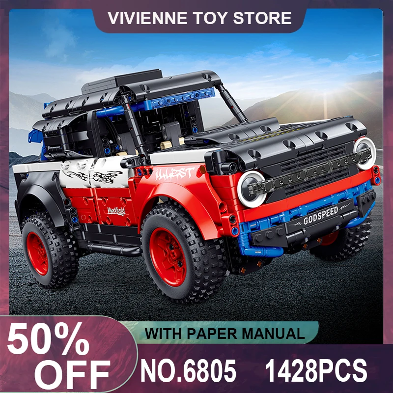 Nový MOC BK6805 Technické terénne vozidlo Super SUV Model Building Blocks Bricks 3D Puzzle Toy Birthday Vianočné darčeky pre deti