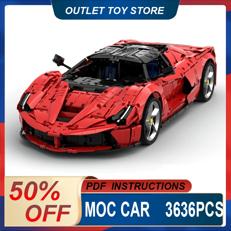 Nový MOC Technický červený super sprotový model Model budov