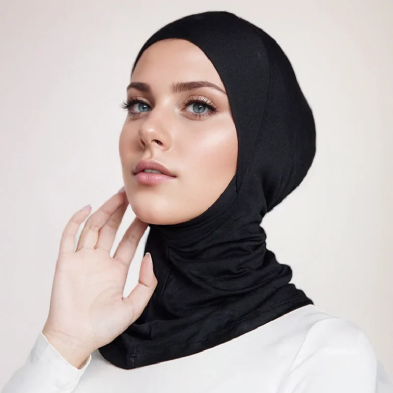 Nový modálny dres hidžáb Undercap Wrap Bavlna moslimský hidžáb Vnútorný šál Vysoko kvalitná hlava kapela klobúk kapota Solid Turban UnderScarf