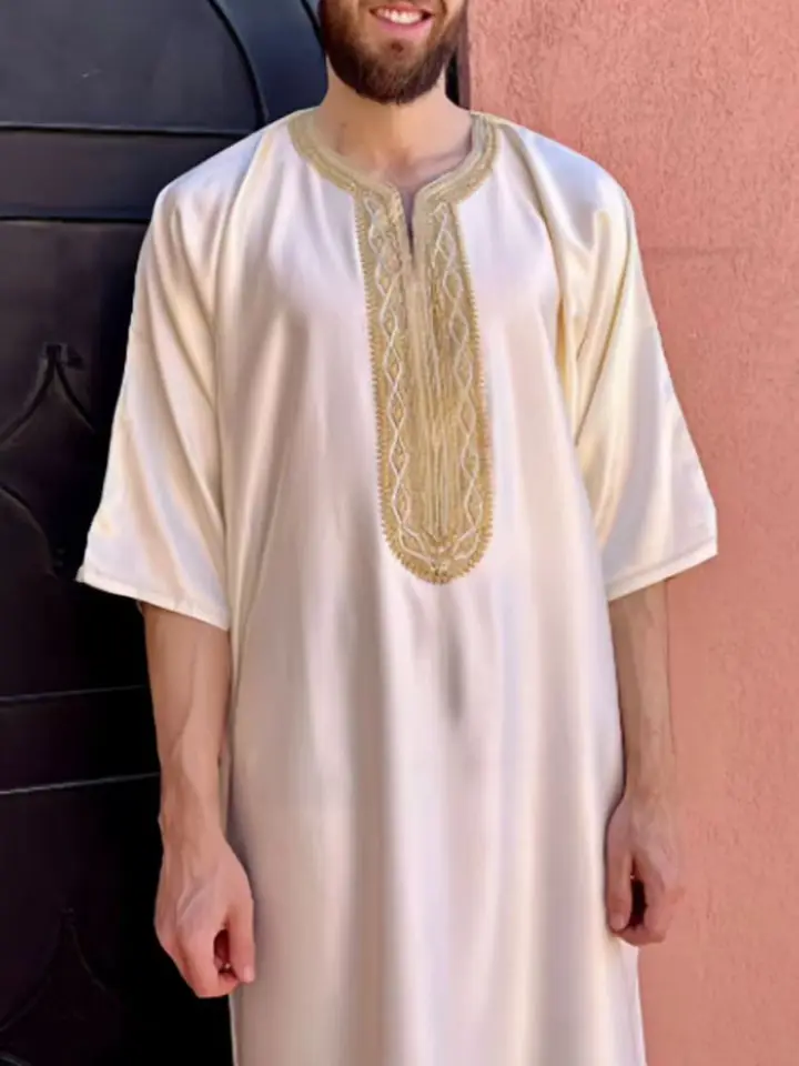 Nový moslimský moslimský moslimský rúcho s veľkosťou S-2xl Business Casual Pánske štyri sezóny Univerzálne oblečenie 100% originálne autentické