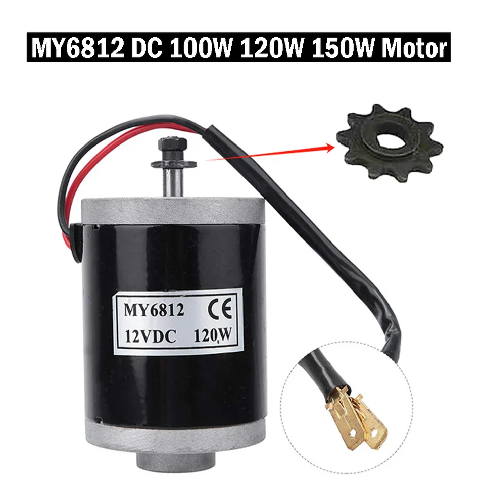 Nový MY6812 DC 100W 120W 150W 12V/24 V vysokorýchlostný motor s ozubeným kolesom, motorový kefový motor na sklade