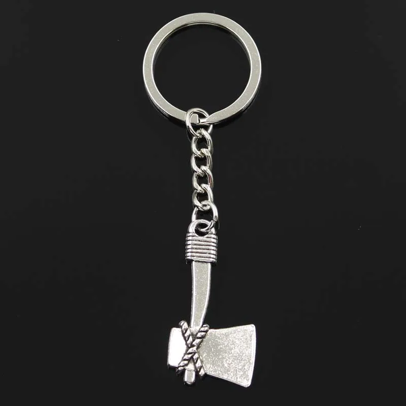 Nový módny kľúče 41x21mm sekera Ax Pendants DIY Men strieborná farebná kľúča kľúča Držiteľ prsteňa držiteľa kľúča pre darček