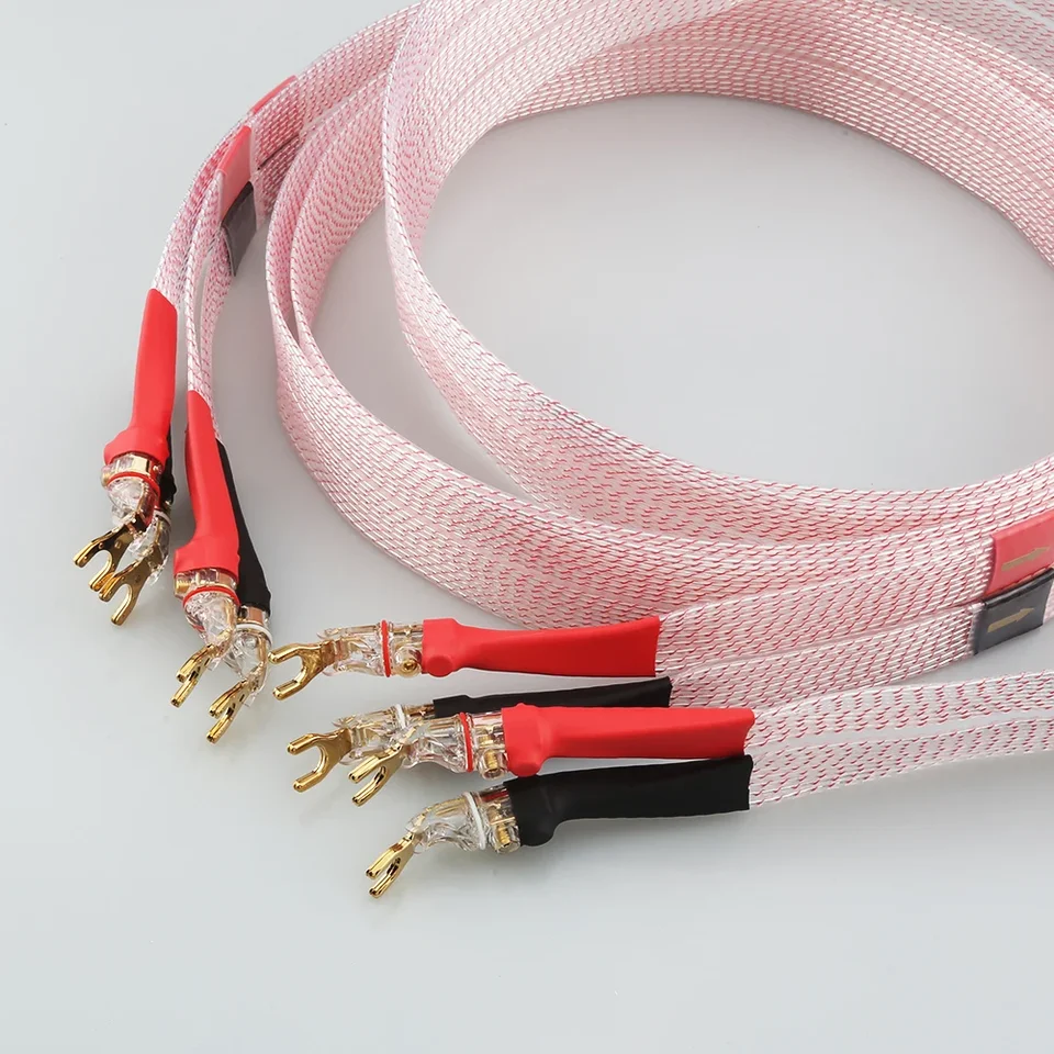 Nový Nordost Vahalla 7n OCC meďná strieborná hifi plochý kábel reproduktor so zlatý