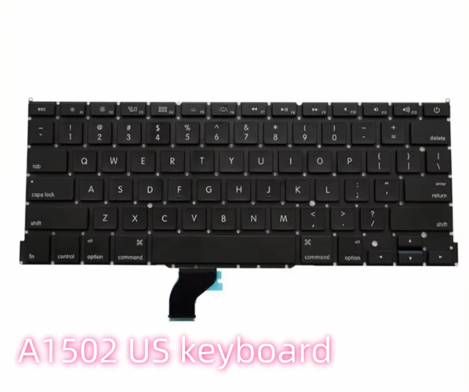 Nový notebook A1502 Klávesnica US UK Španielsko Rusko francúzske švajčiarske rozloženie pre MacBook Pro sietnicu 13 2013 2014 2015 Rok Rok