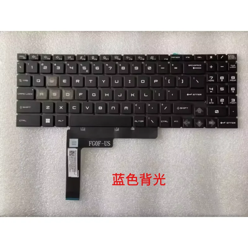 Nový notebook US Blue Backlit Keyboard pre MSI Bravo 15 C7VEP C7UDXP C7UCXP MS-158N