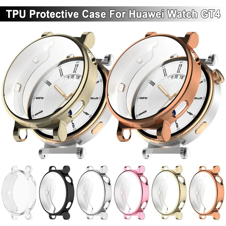 Nový obal TPU TPU Smart Bumper Protector Ochranca WatchBand Soft Soft Atterning Shell pre Huawei Watch GT 4 41/46 mm