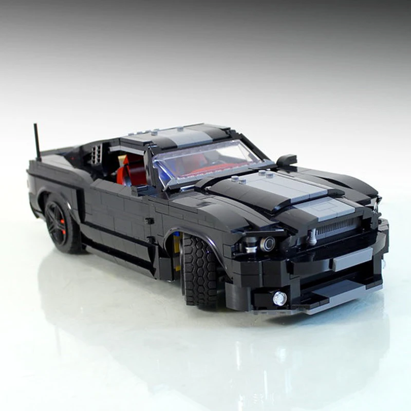 Nový odborník MOC Ford Shelby GT500 Modifovaný z 10304 Camaro Z/28 1969 Ikony Séria Building Blocks Model Model DIY Hračky Darčeky