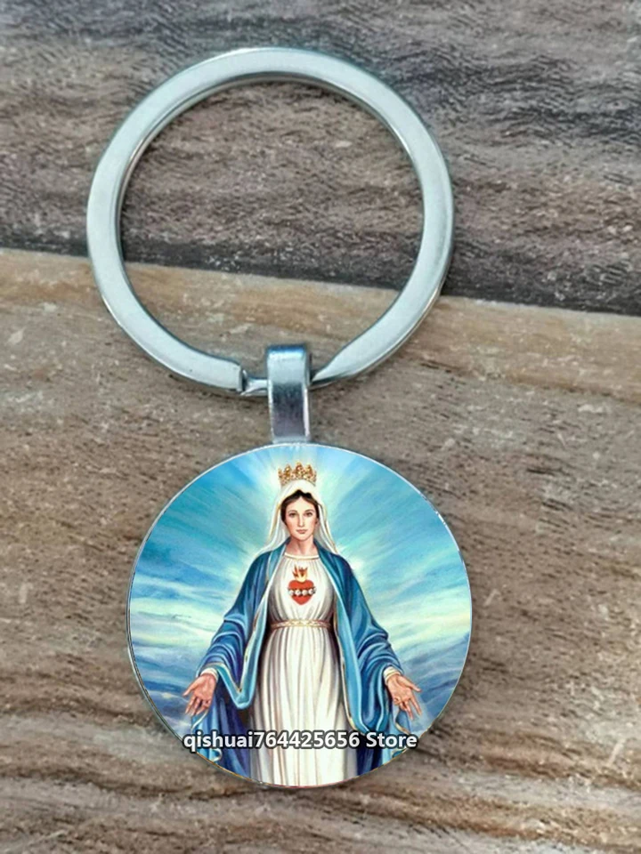 Nový okrúhly ručne vyrábaný kľúče, Panna Mária náboženstva