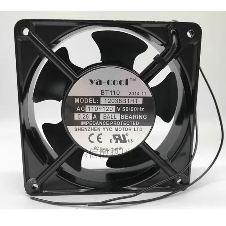 Nový originálny BT110 12038B1HT 110V 0,26A 12cm 12038 120*120*38 mm hliníkový rám axiálneho toku chladiaceho ventilátora