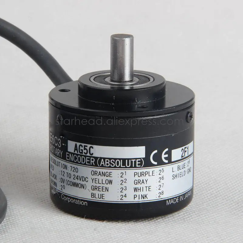 Nový originálny E6C3-A Rugged Absolute Rotary Encoder E6C3-AG5B E6C3-AG5C 256 360 720 1024 P/R