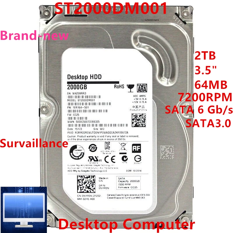 Nový originálny HDD pre Seagate 2TB 3,5 
