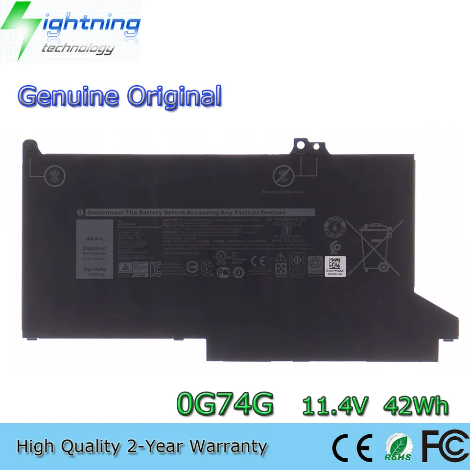 Nový originálny originál 0G74G 11.4V 42WH NAPOHLATÁ BATTERA NA Dell Latitude Latitude 12 7000 7280 7290 13 7380 7390 14 7480 7490