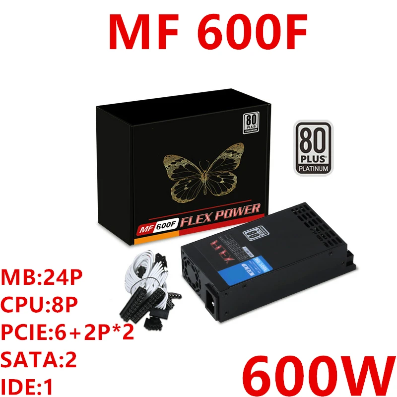 Nový originálny PSU pre Dianjipa 80Plus Platinum AIO ITX Flex Pos Nas Small 1U K39 K17 K30 500W 600W Power Supply MF 600F MF 500F