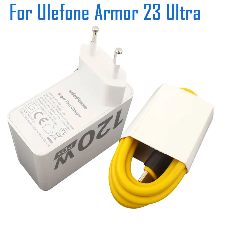Nový originálny Ulefone Armor 23 Ultra Charger Oficiálny rýchly nabíjanie adaptér USB káblové dátové linky pre Ulefone Armor 23 Ultra Phone