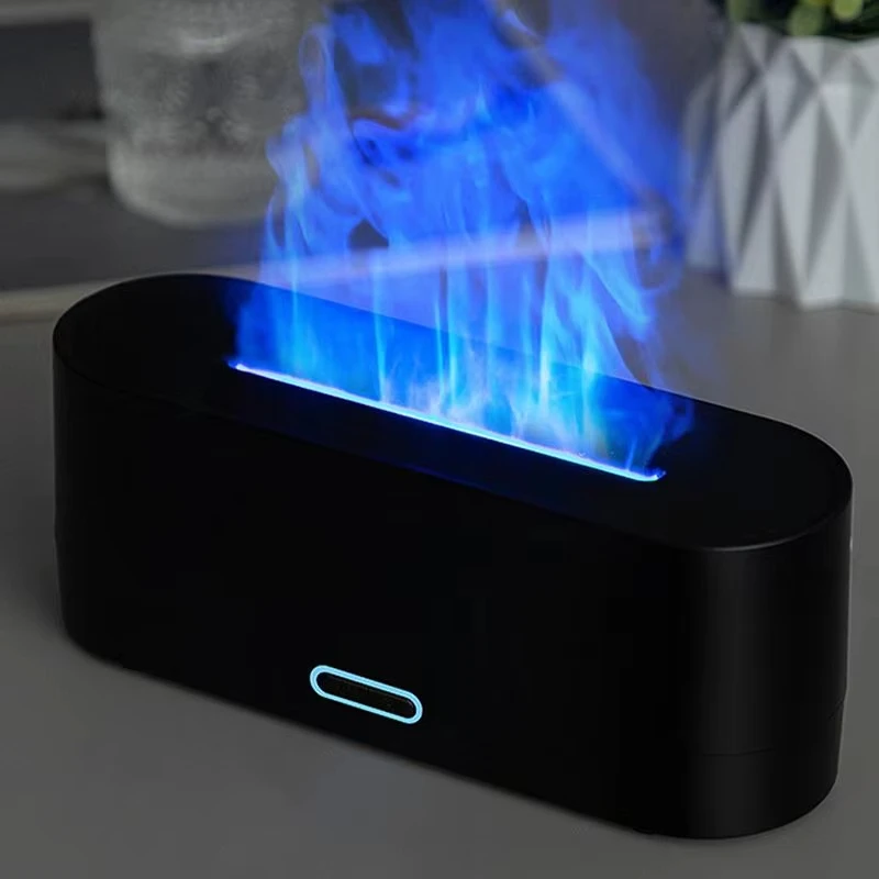 Nový plameňový zvlhčovač vzduchu Aroma Difuser 160 ml domáce ultrazvukové chladné hmlové výrobca hmla Fogger Esenciálny olej Simulácia Flame Lamp Difusor