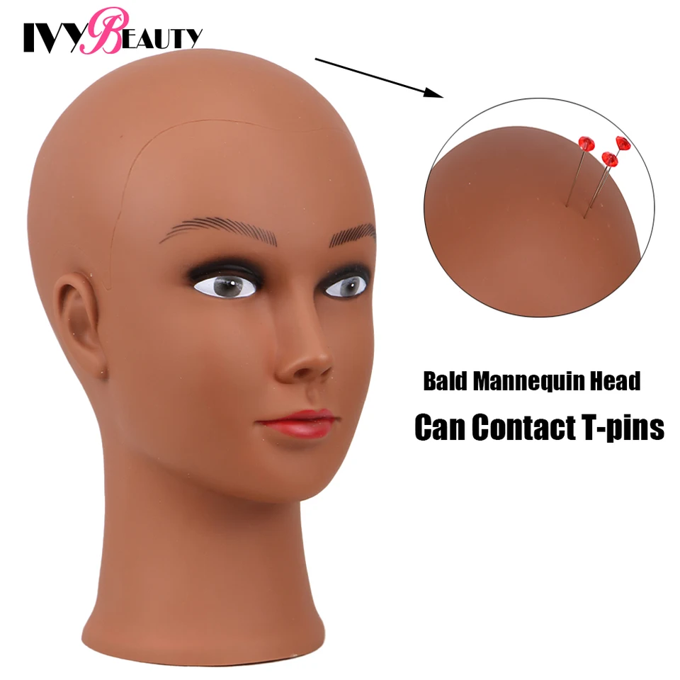 Nový plešatý afro manekýn Hlava bez vlasov na výrobu parochní Kozmetológia kozmetológia Manikin hlava African Training Dolls Head