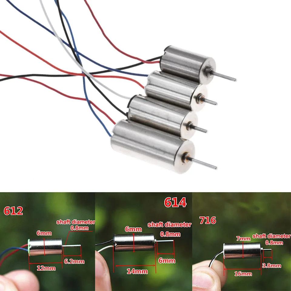 Nový praktický kompaktný a výkonný motor s dutým pohárom bez motora pre RC HM DC 37V 40000 50000RPM 612 614 716