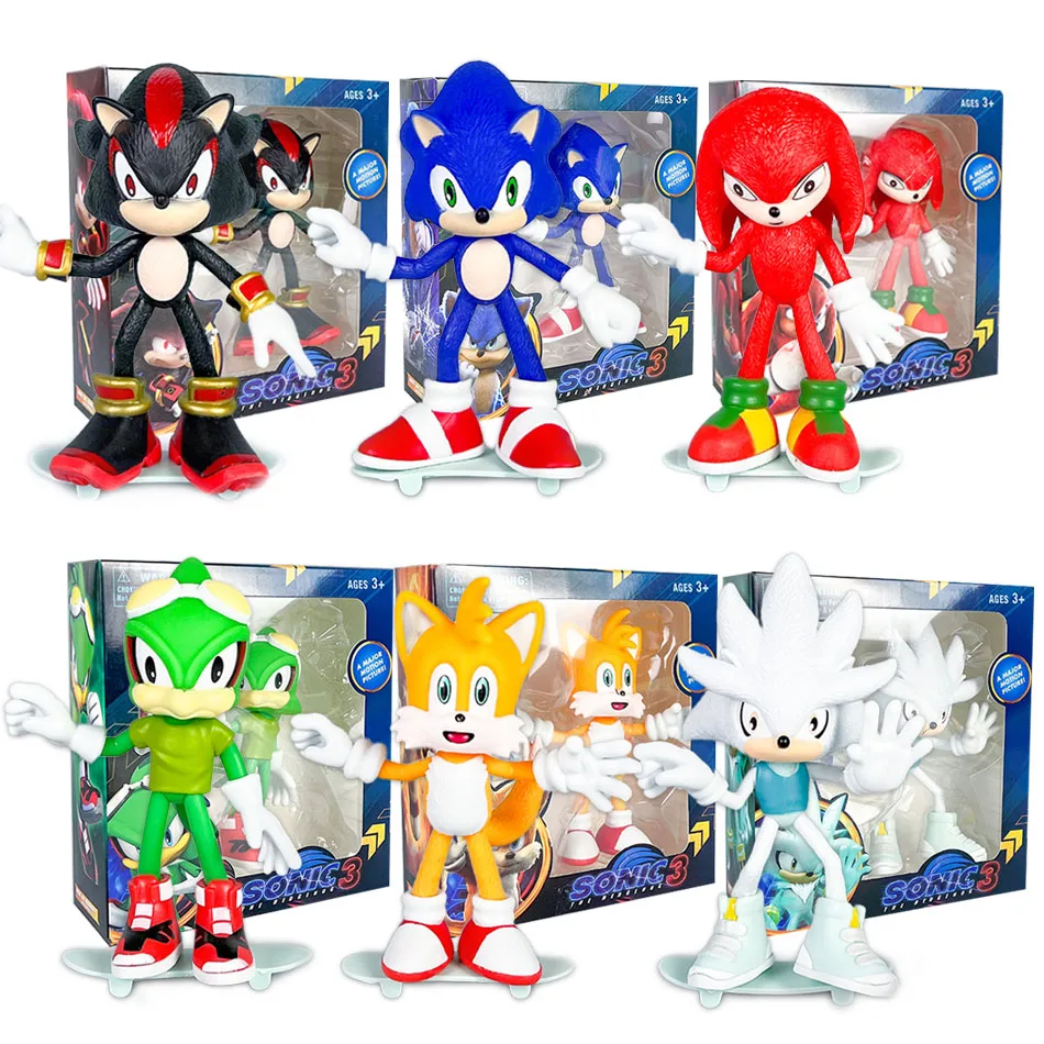Nový predaj Sonics Film a televízia PVC Postava Hray Hedgehog Shadow Tail Figure Model Dolls Detské zvieratá hračky