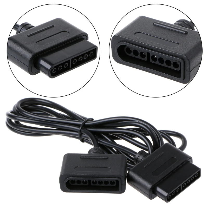 Nový predlžovací kábel 1 x 6 stôp pre ovládač Nintendo SNES kompatibilný pre retro-duo a pre FC Twin Black