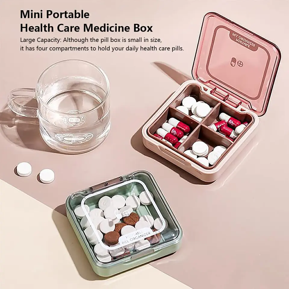 Nový prenosný liek box Mini cestovná vlhkosť, ktorá je odolná voči osobným zdravotníckym výrobkom plastový liek Storage Box