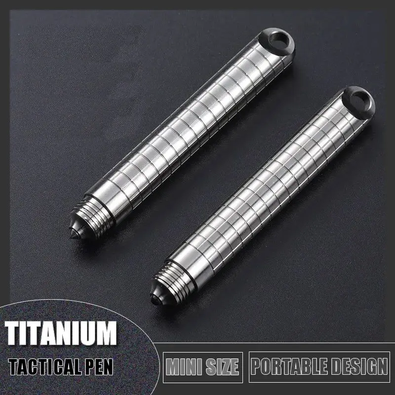Nový prenosný mini titánový taktický pero Self Self Defense EDC nástroj outdoor Camp Núdzový sklenený istič Písanie Pen Darček