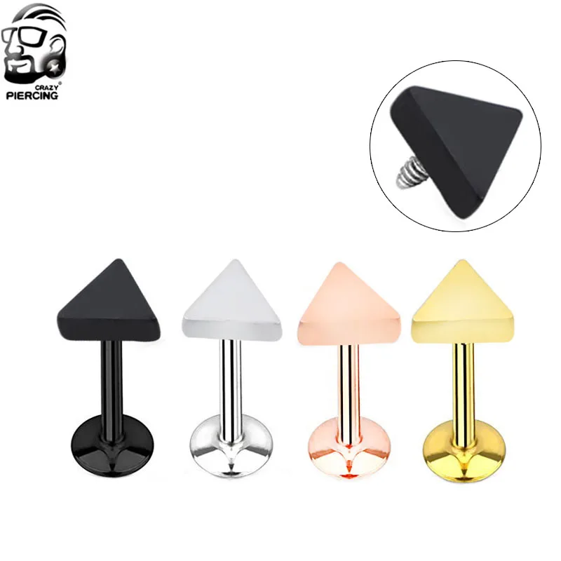 Nový produkt Piercing Piercing Lab Labret Chrupav Chrupav Helix Tragus trojuholník Barbell bar náušnice chirurgické oceľové ušné gombíky prepichnuté