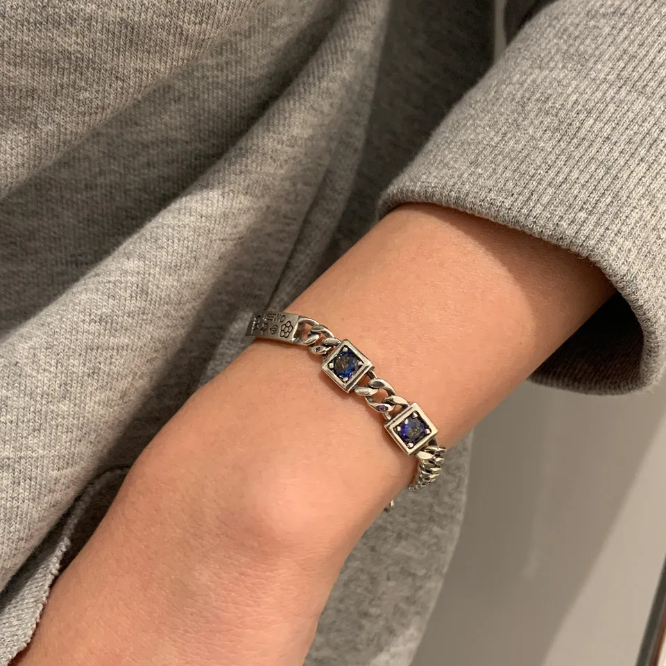 Nový príchod 925 Sterling Silver Trendy Purple Crystal Graffiti Vintage Lady Charm náramky šperky pre ženy darček k narodeninám
