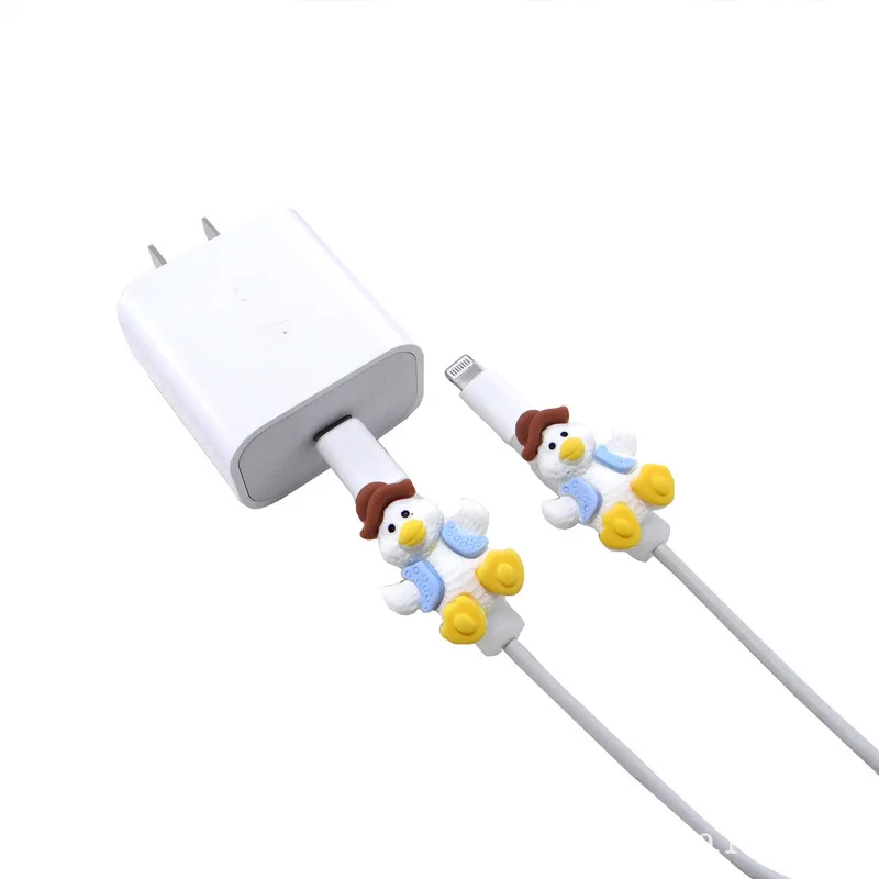 Nový príchod Cartoon 20W USB Dátové káblové ochrany ochrany obalu pre obal pre iPhone 13 12 11 USB Nabíjací kábel Protector