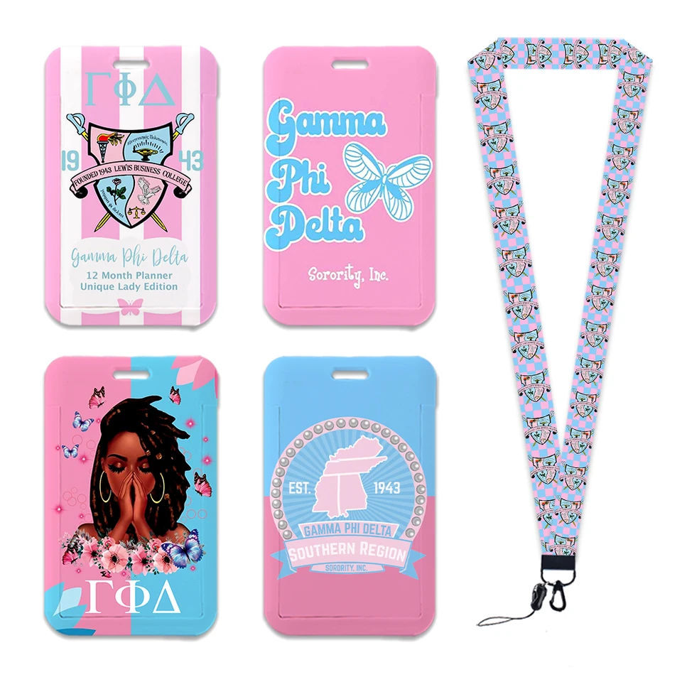 Nový príchod gamma Phi Delta Sorority Držitelia plastových kariet Držitelia kľúča Kľúčenka Pracovná karta Prístupový karta držiteľ PVC Keychains Sesterské darčeky
