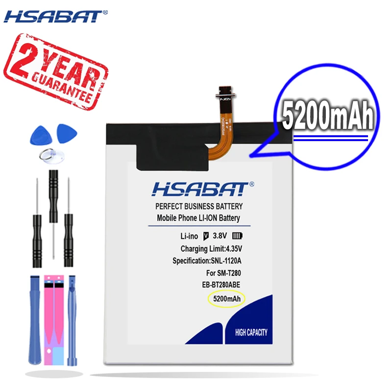Nový príchod [HSABAT] 5200MAH EB-BT280ABE Výmena batérie pre kartu Samsung Galaxy A. 7.0 SM-T280 T280 T285