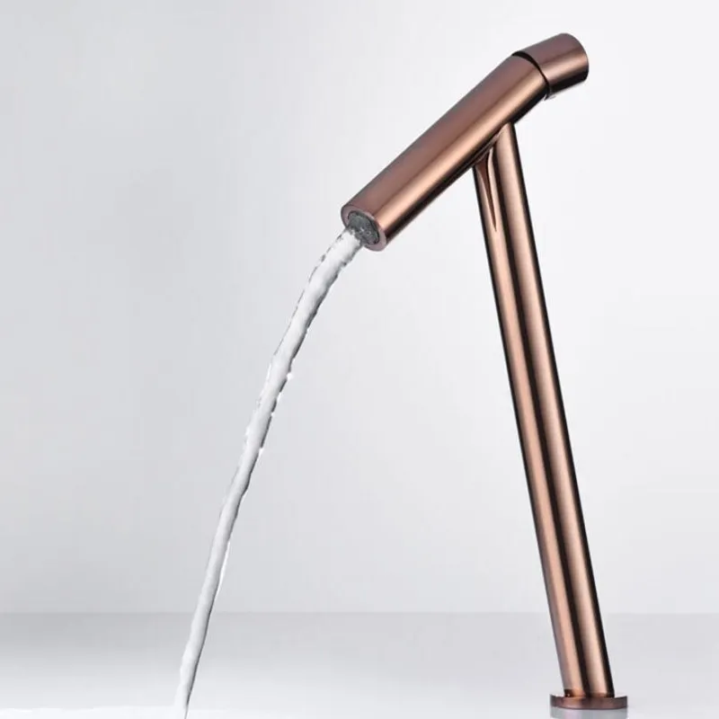 Nový príchod jedinečný dizajn povodia Faucet Total Brass Rose Gold Single Lever Hot and Cold Weather Wink Faucet Basin Tap