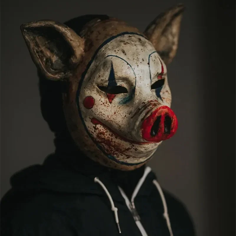 Nový príchod klaun prasa latexová maska ​​Funny Animal Masks Horor Halloween Helma Cosplay kostým maskovanie rekvizity
