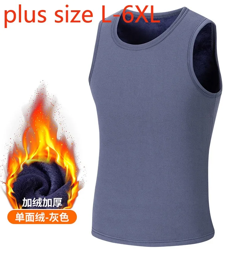 Nový príchod móda veľká zimná plyšová vesta muži tepelné spodné prádlo bez rukávov Ramery Ramer Plus hrubý plus veľkosť l-3xl4xl5xl6xl
