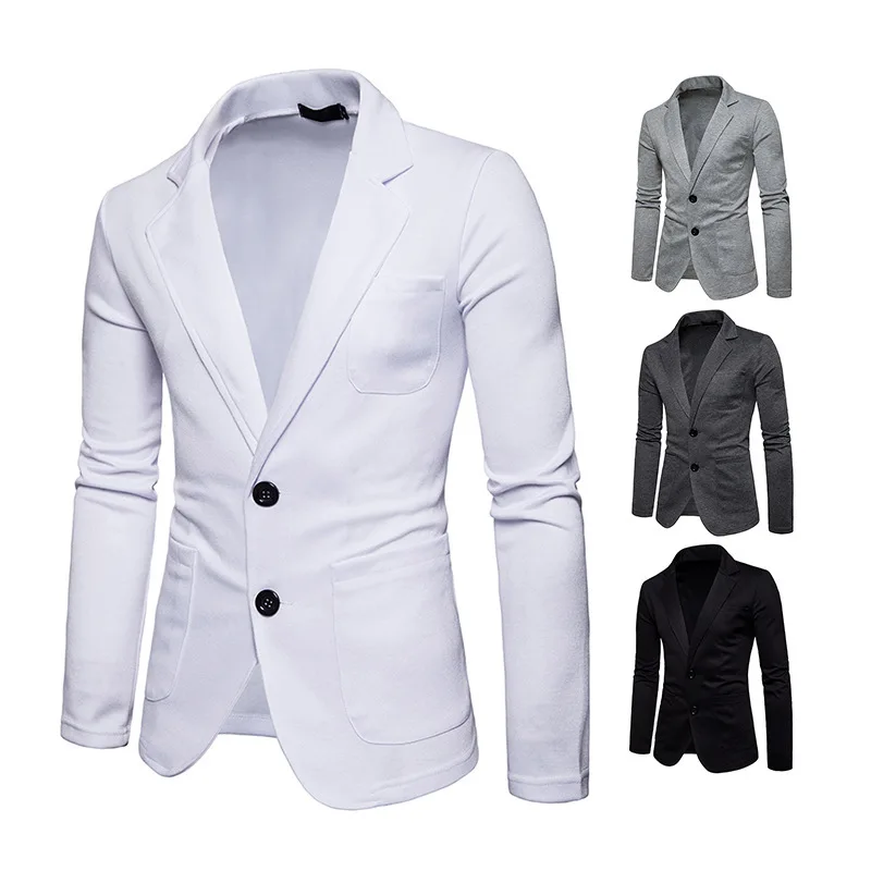 Nový príchod módne pánske nálezy Slim Fit Suit Blazer pre chlapci chlapci biely sako Hot Predaj plus veľkosť jarná jeseň biely oblek muži top