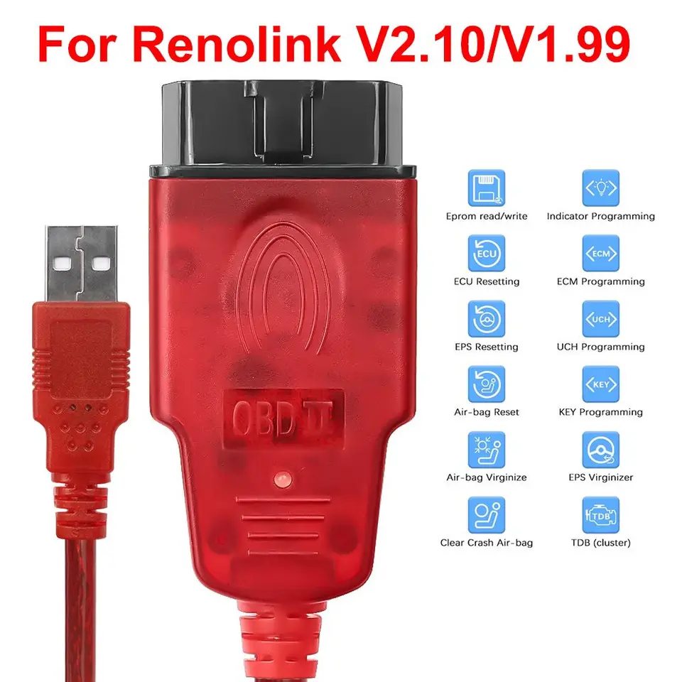 Nový príchod v2.10 Renolink V1.99 pre Renault Car OBD2 Diagnostický automatický nástroj ECM UCH