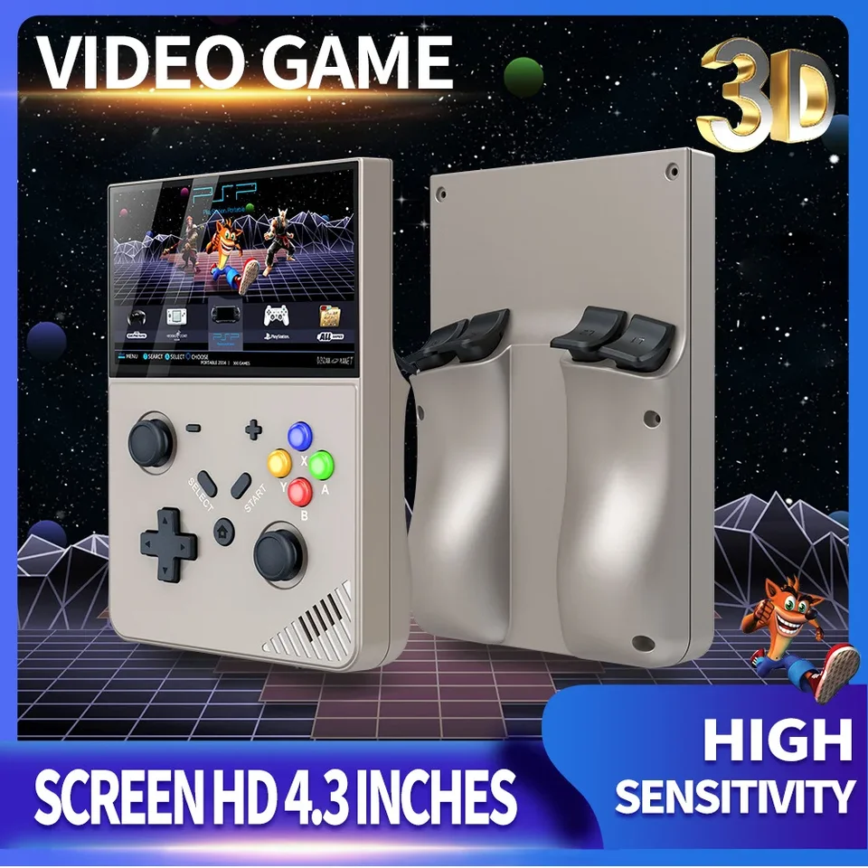 Nový R43-Pro HD 4,3-palcový obrazovka Originálna 3D Joystick Randheld Game Machine 3D HOME 4K HD Veľká PSP PS1 Podporuje 25 simulátorov