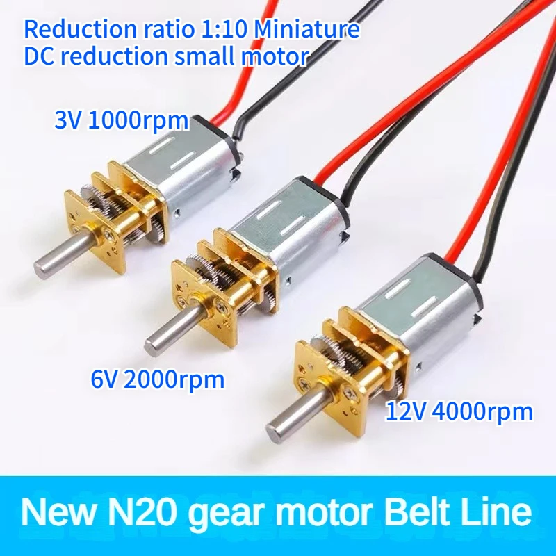Nový redukčný motor s presnosťou GA12-N20 s drôtom 3V 1000RPM 6V 2000RPM 12V 4000 ot./min. Mikro jednosmerný redukčný motor