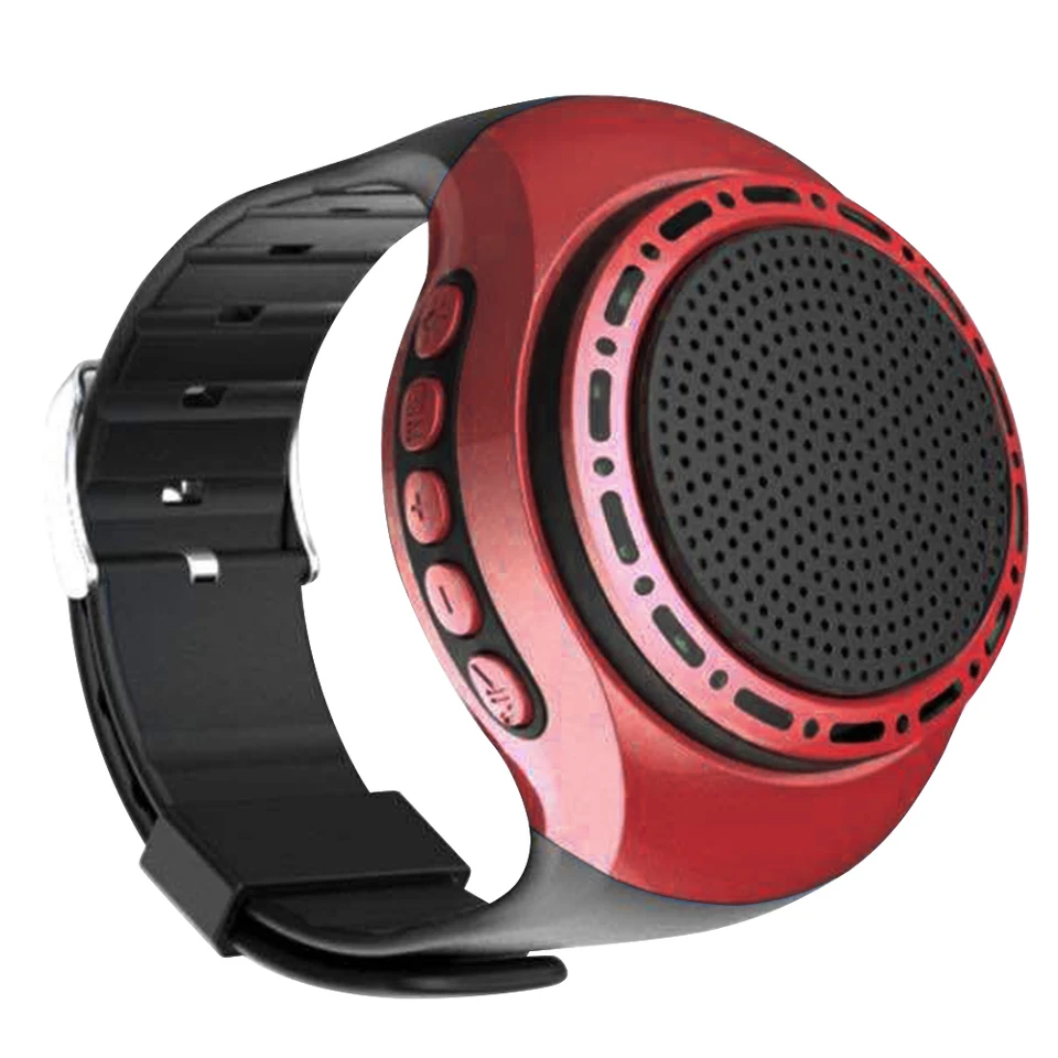 Nový reproduktor zápästia U6 Watch Bluetooth s FM Radio Radio prenosný vonkajší športový beh Nositeľný mini reproduktor bezdrôtový subwoofer