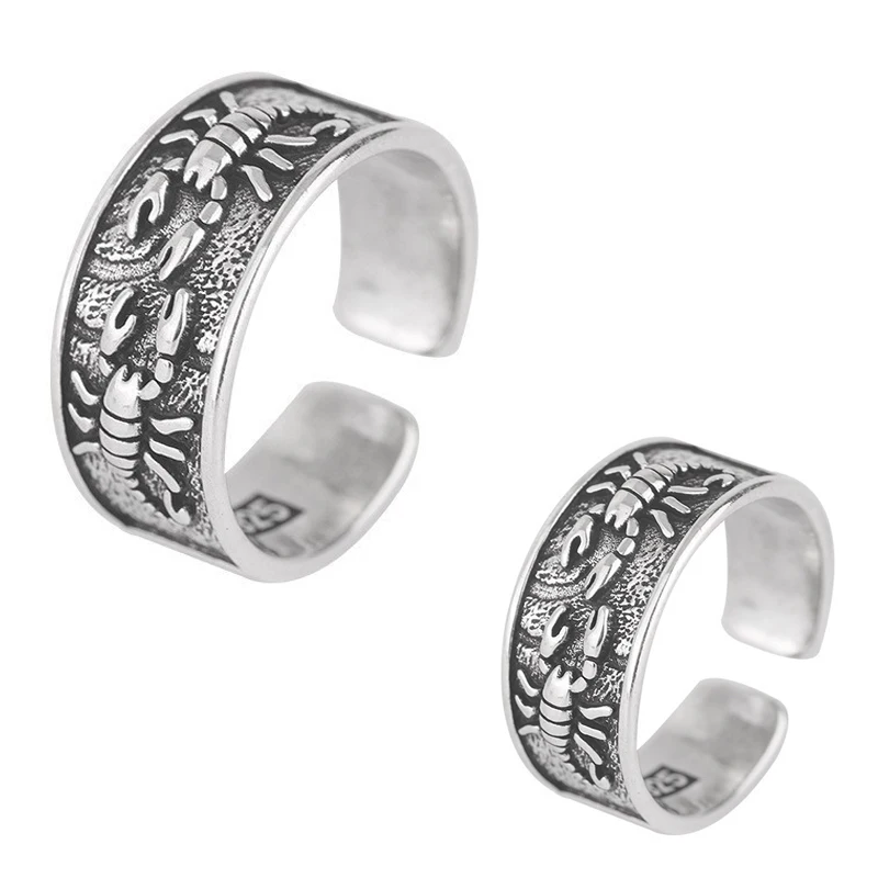 Nový retro Scorpion Ring Hnuteľný osobnosť Punk Hip-Hop Otváranie mužov Ring rozbaľte prsteň proti úzkosti mužov a žien s peniazmi