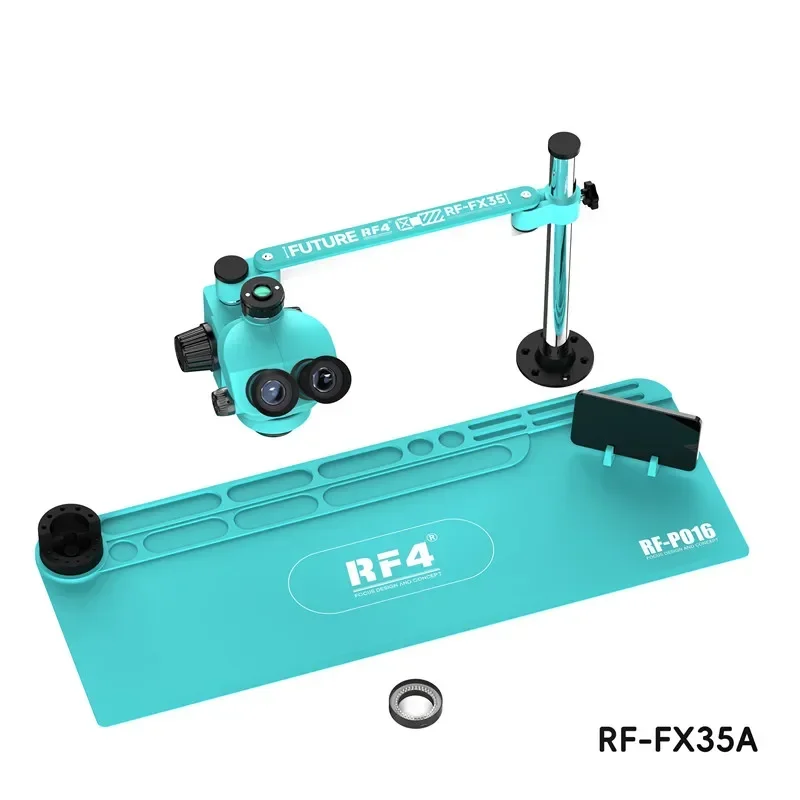 Nový RF4 RF-FX35A 7-50X Triokulárny mikroskop na údržbu mobilného telefónu s veľkým základným zváraním mikroskopom