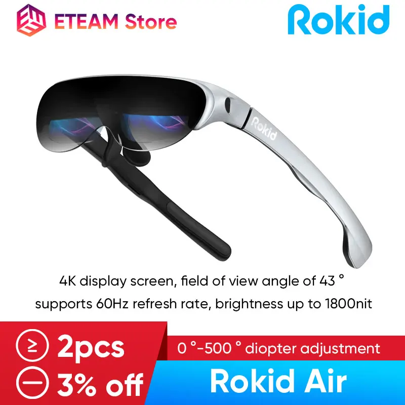 Nový Rokid Air 3D AR okuliare Skladacie VR inteligentné okuliare 120 