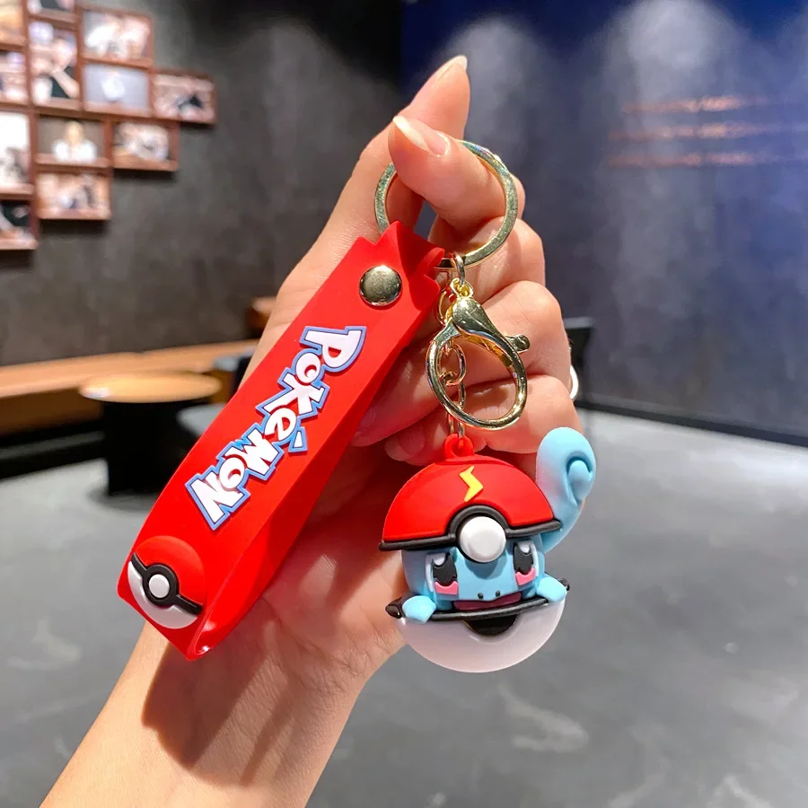 Nový roztomilý Pokémon Psyduck Pikachu Squirtle Jigglypuff Bulbasaur Keychain Fashion Bag Keyring Pár